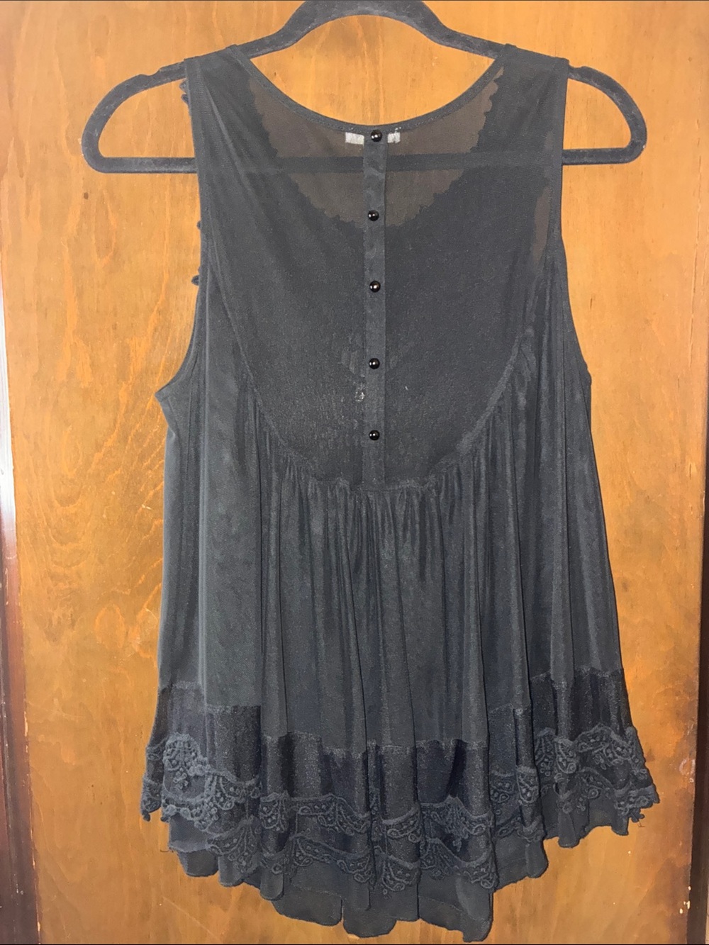 Ultra Pink Black Lace-Trim Sleeveless Tank - Picture 5 of 5